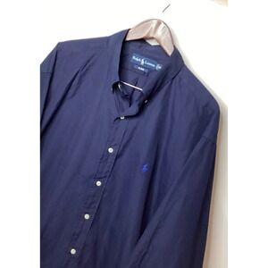 Ralph Lauren Blake XXL‎ Mens Long Sleeve Button Down Shirt Navy Blue